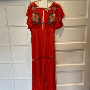 Cleobella | Dresses | Cleobella Amery Maxi Dress In Coral Size L | Poshmark